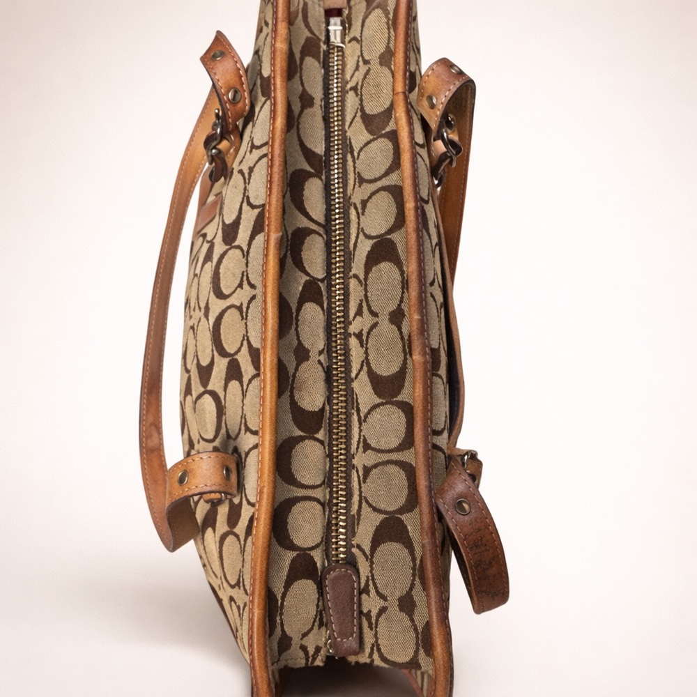 COACH Vintage Signature Canvas Leather Tote Bag | Style 6335 | GUC - Picture 7 of 11
